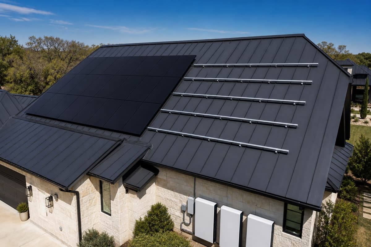 Roof with room to expand an existing solar array